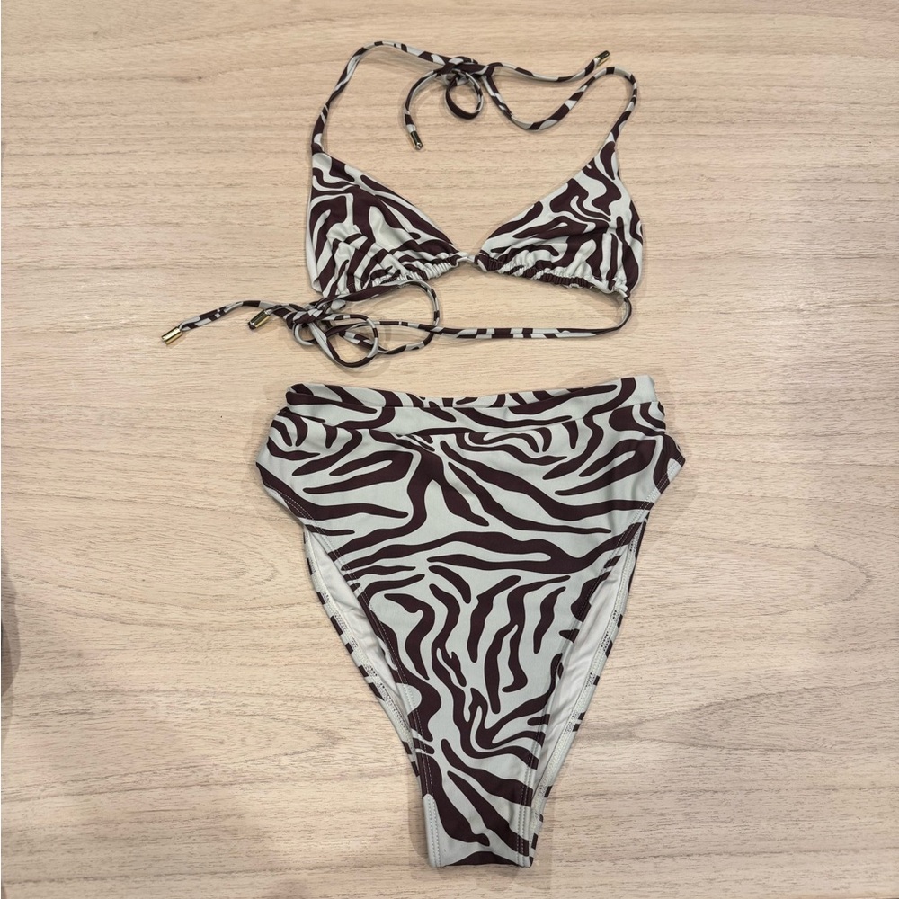 Monday Swimwear Zebra Print Bikini Set
